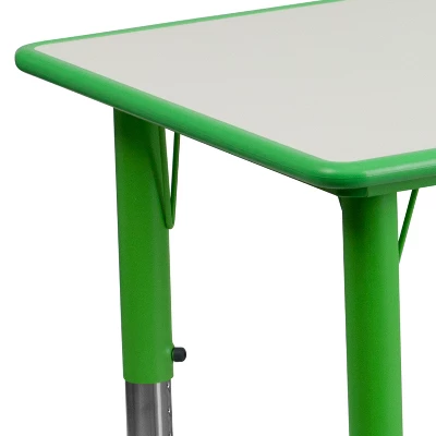 Emma And Oliver 23.625"W X 47.25"L Rectangular Plastic Height Adjustable Activity Table - Image 6