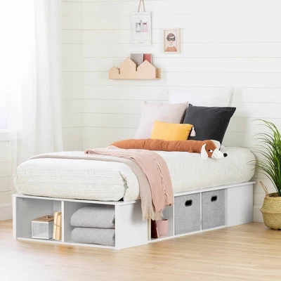 Twin Flexible Platform Bed With Baskets Pure White - South Shore - Image 2