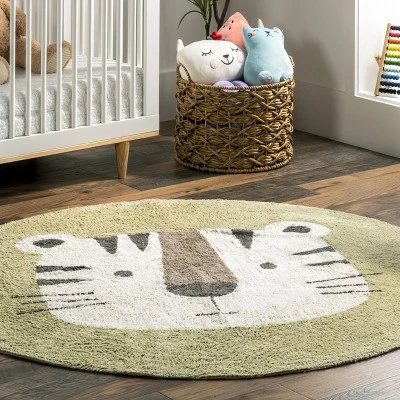 NuLOOM Lumi Tiger Kids Machine Washable Area Rug - Image 8