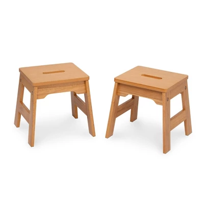 Melissa & Doug Wooden Stools - Set Of 2 - Natural - Image 2