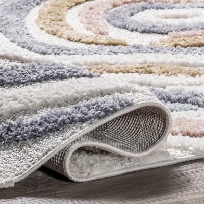 NuLOOM Adette Abstract Swirl Kids Tassel Area Rug - Image 3