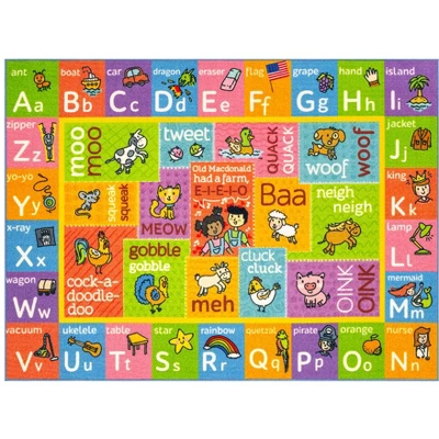 KC CUBS Boy & Girl Kids ABC Alphabet W/ Animals & Sounds Educational Learning & Fun Game Play Nursery Bedroom Classroom Rug Carpet - Image 10