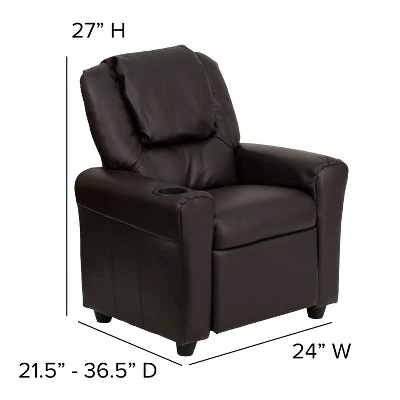 Flash Furniture Contemporary Kids Recliner With Cup Holder And Headrest - Image 6