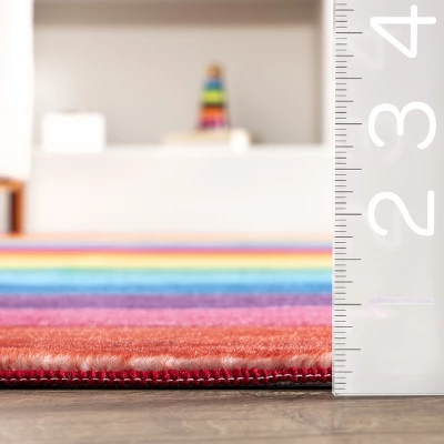 NuLOOM Henriette Rainbow Machine Washable Kids Area Rug - Image 2