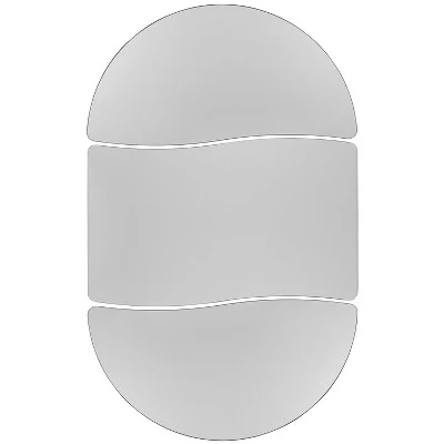 Flash Furniture 3 Piece 76" Oval Wave Flexible Grey Thermal Laminate Activity Table Set - Standard Height Adjustable Legs - Image 11
