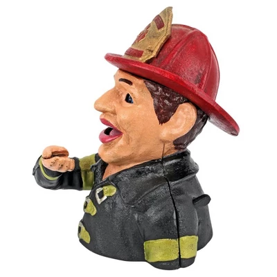 Design Toscano Fireman's Fund Die-Cast Iron Mechanical Coin Bank - Image 2