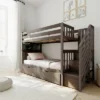 Max & Lily Twin Over Twin Staircase Bunk Bed With Storage Drawers