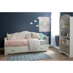 Twin Tiara Daybed With Storage Pure White - South Shore