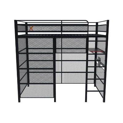 Twin Battle Den Gaming Bunk Bed With TV Mount Black - X Rocker - Image 8