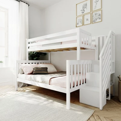 Max & Lily Twin Over Full Staircase Bunk Bed