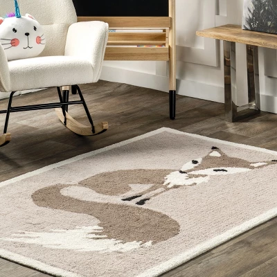 NuLOOM Nola Fox Machine Washable Kids Area Rug - Image 8