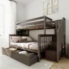 Max & Lily Twin Over Full Staircase Bunk Bed With Storage Drawers
