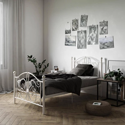 Twin Kids' Bombay Metal Bed White - Room & Joy