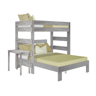 Max & Lily Farmhouse Twin Over Queen L-Shaped Bunk Bed With Desk - Image 6