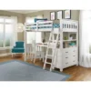 Twin Highlands Loft Bed With Desk, Chair And Hanging Nightstand White - Hillsdale Furniture