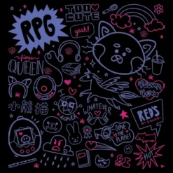 Junior's Turning Red Doodle Collage T-Shirt