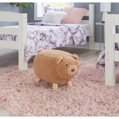 Theodore Teddy Bear Stool Light Brown - Powell