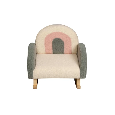 Upholstered Rocking Chair White/Pink/Gray - Gift Mark - Image 3