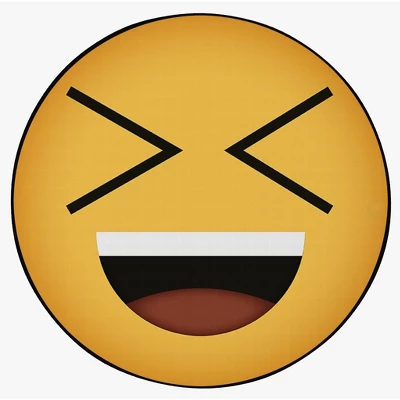 Deerlux Emoji Style Round Funny Smiley Face Kids Area Rug, Laughing Emoji Rug - Image 2