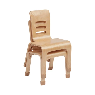 ECR4Kids Bentwood Chairs, Stackable School Chairs, Assembled, 2-Pack - Natural - Image 3