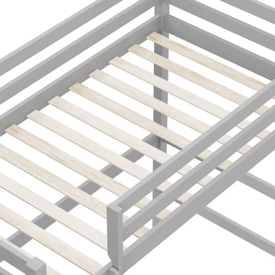 Kids' Twin Caspian Study Loft With Hanging Nightstand Gray - Hillsdale Furniture - Image 3