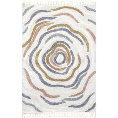 NuLOOM Adette Abstract Swirl Kids Tassel Area Rug - Image 10