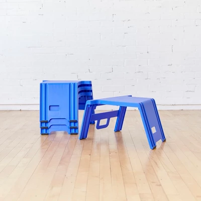 ECR4Kids Linking Stools, Children's Stackable Seat, Portable Floor Table, 4-Piece - Image 8