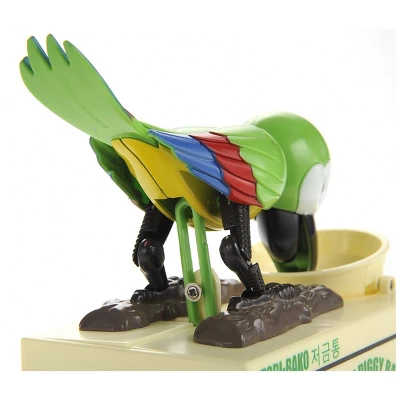 Insten Parrot Piggy Bank Robotic Coin Munching Toy Money Box, Green, 6.6x6.5 Inches - Image 4