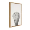 24" X 18" Elephant Framed Canvas Art - Uniek