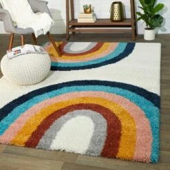 5'2"x7' Double Rainbow Shag - Balta Rugs