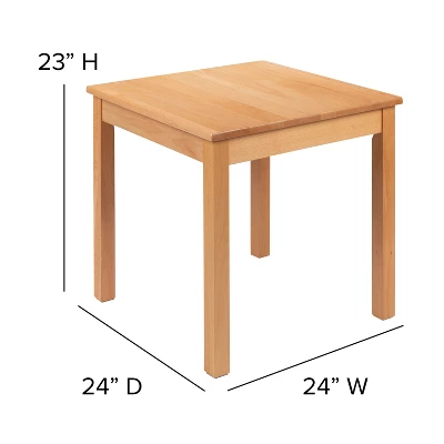 Flash Furniture Kids Natural Solid Wood Table And Chair Set For Classroom, Playroom, Kitchen - Image 5
