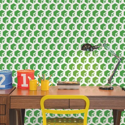 Minecraft Creeper Face Peel And Stick Wallpaper Green - RoomMates - Image 3