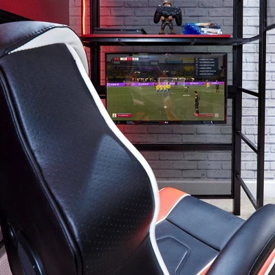 Twin Battle Den Gaming Bunk Bed With TV Mount Black - X Rocker - Image 6