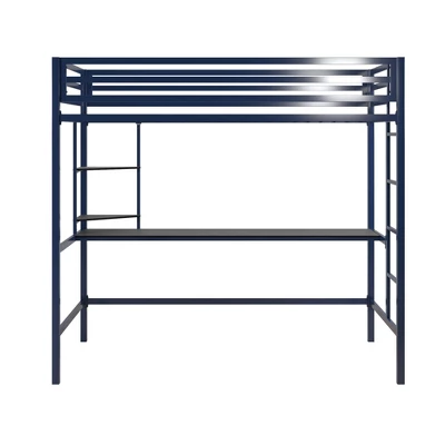 Twin Maxwell Metal Loft Bed With Desk & Shelves Blue/Black - Novogratz - Image 3