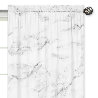 Black & White Marble Curtain Panels - Sweet Jojo Designs - Image 2
