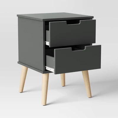 Modern Kids' Nightstand Dark Gray - Pillowfort™ - Image 3