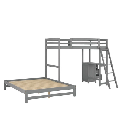Twin Over Full Bunk Bed With Built-in Desk, Ladder And Three Drawers-ModernLuxe - Image 8