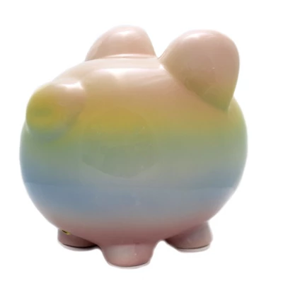 Bank Rainbow Ombre Bank - One Bank 7.75 Inches - Money Save - 3707Rbw - Ceramic - Multicolored - Image 3