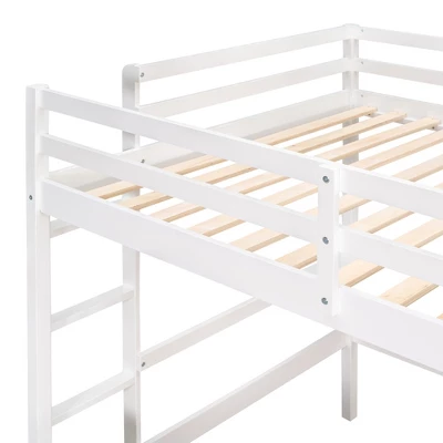 Wooden Loft Bed With Desk, Writing Board And 2 Drawers Cabinet - ModernLuxe - Image 9