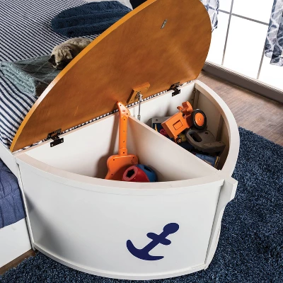 Twin Collindale Boat Design Kids' Bed With Trundle White/Oak - MiBasics - Image 4