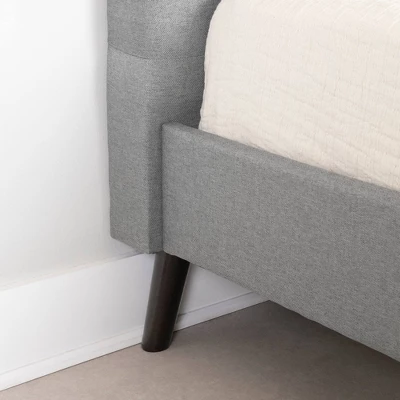 Dylane Upholstered Platform Bed And Headboard Pale Soft - South Shore - Image 4