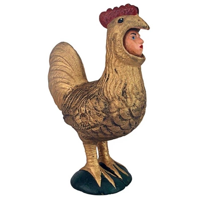 Design Toscano Canterbury Tales Chanticleer Rooster Cast Iron Mechanical Bank