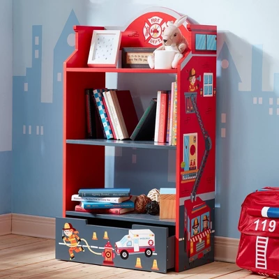 Little Firefighter Bookshelf - Fantasy Fields By Teamson Kids - Image 2