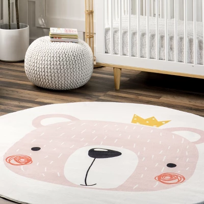 NuLOOM Nesta Queen Bear Machine Washable Kids Area Rug - Image 8