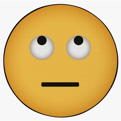 Deerlux Emoji Style Round Funny Smiley Face Kids Area Rug, Eye Roll Emoji Rug - Image 2