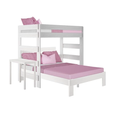 Max & Lily Farmhouse Twin Over Queen L-Shaped Bunk Bed With Desk - Image 5
