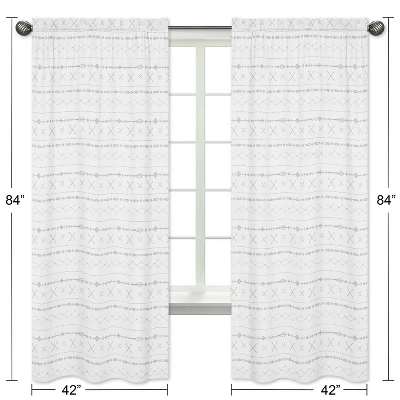 2pc Sweet Jojo Designs Woodland Friends Bohemian Print Window Panel - Sweet Jojo Designs - Image 4