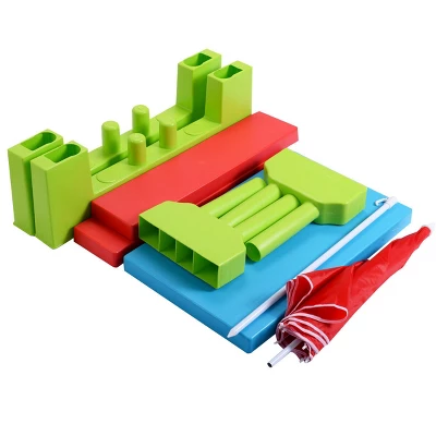 Costway 4 Seat Kids Picnic Table W/Umbrella Garden Yard Folding Children Bench Outdoor - Image 9