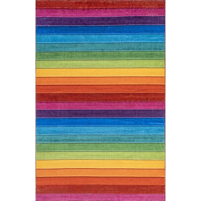 NuLOOM Henriette Rainbow Machine Washable Kids Area Rug - Image 9