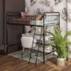 Twin Kaila Metal Loft Bed Black - Room & Joy
